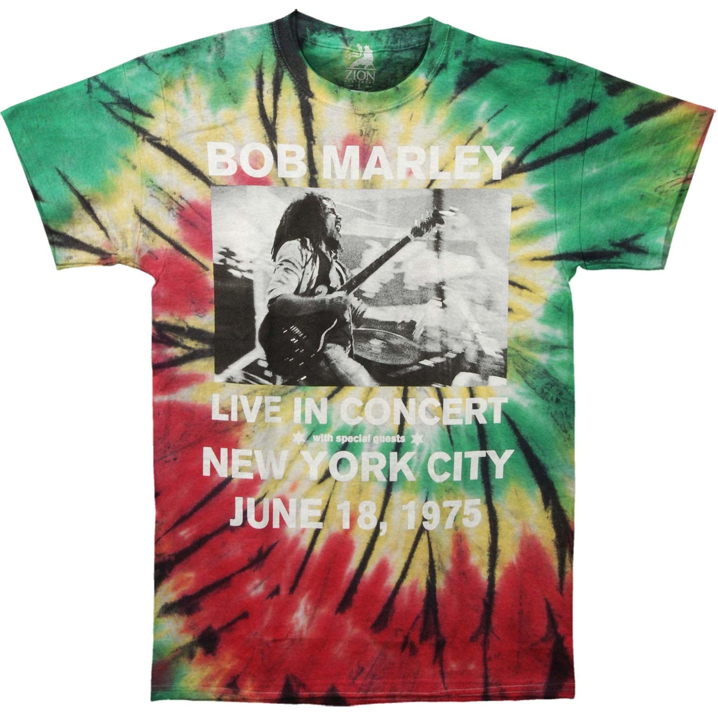 Bob Marley Live In NYC Tie Dye T-shirt Front