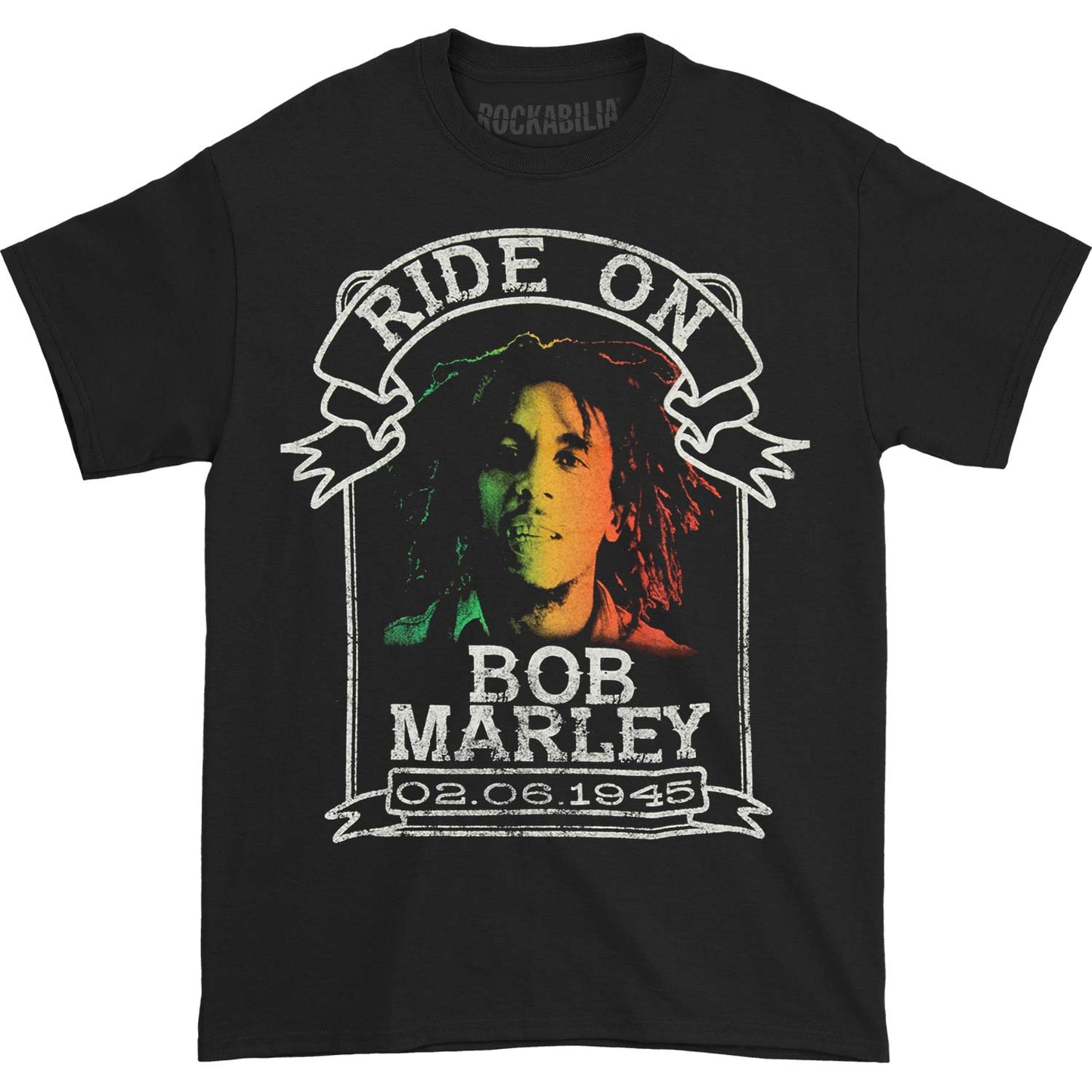 Bob Marley Ride On Ribbon T-shirt Front