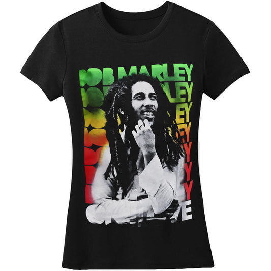 Block Rasta V Neck Women's T-Shirt Junior Top