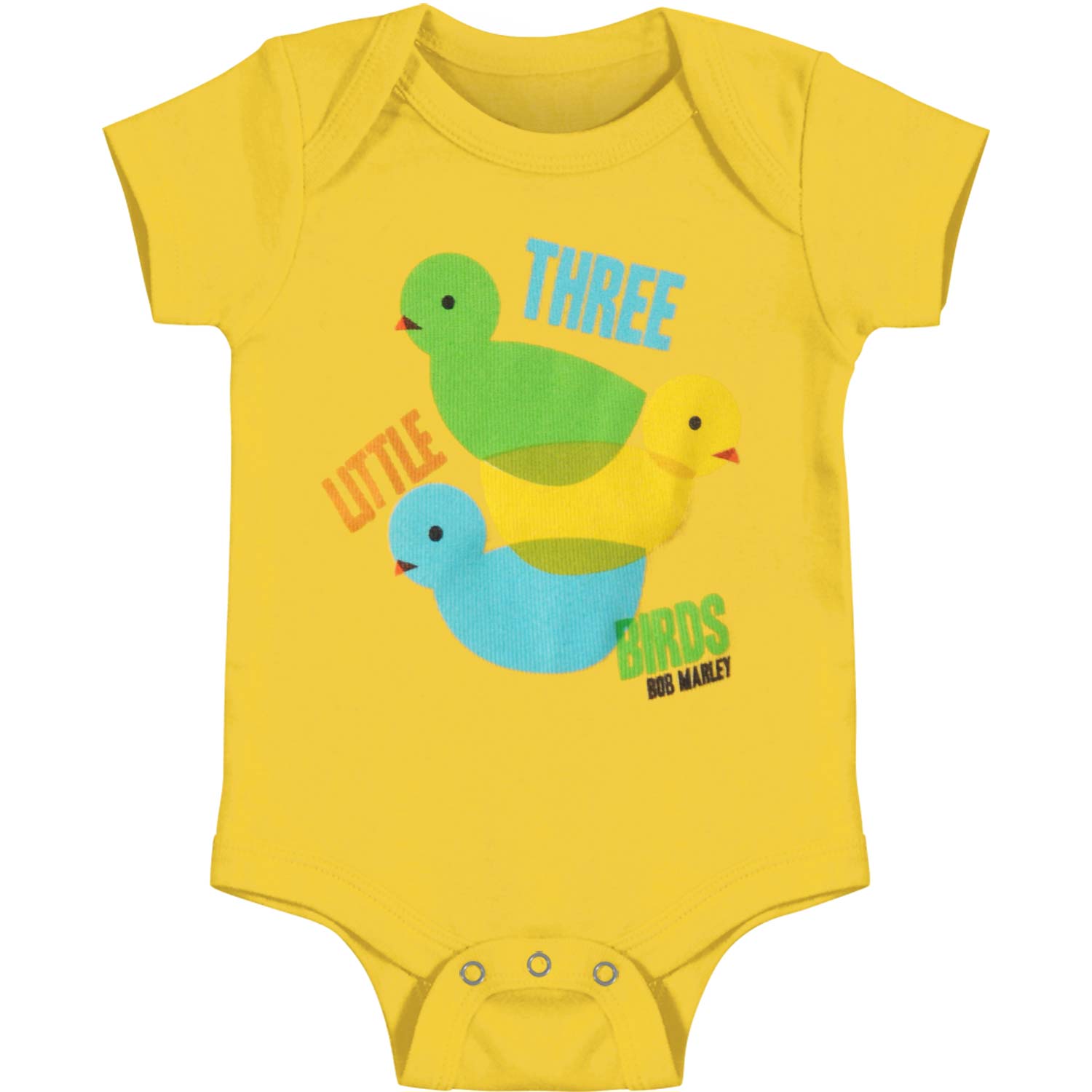 Bob Marley 3 Lil Birds Color Theory Creeper Bodysuit Front