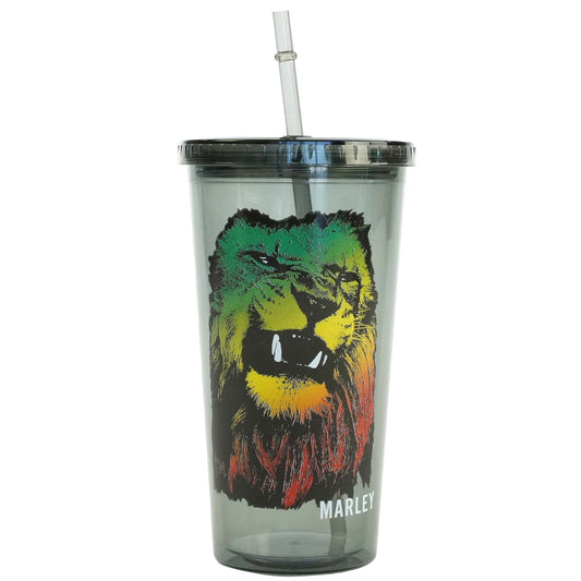 Bob Marley Gradient Lion Straw Tumbler Front
