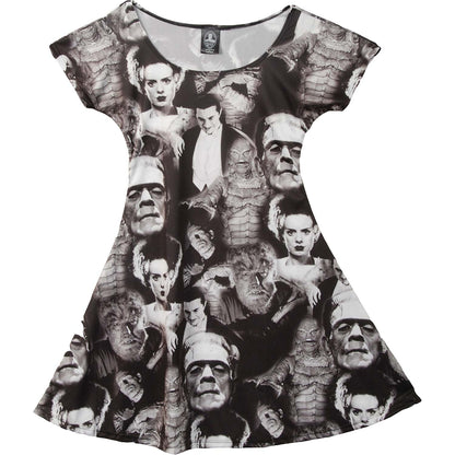 Universal Monsters Collage Skater Dress Dress Front