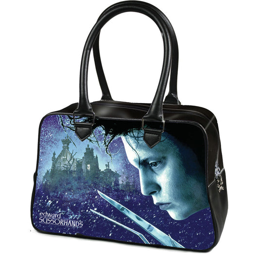 Edward Scissorhands Edward Scissorhand Snowflakes Bowler Girls Handbag Front