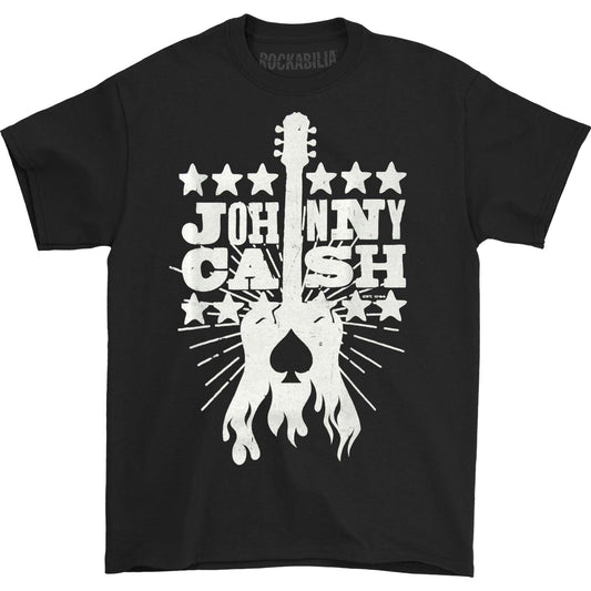 Johnny Cash Woodcut Guitar Youth Tee T-shirt Front