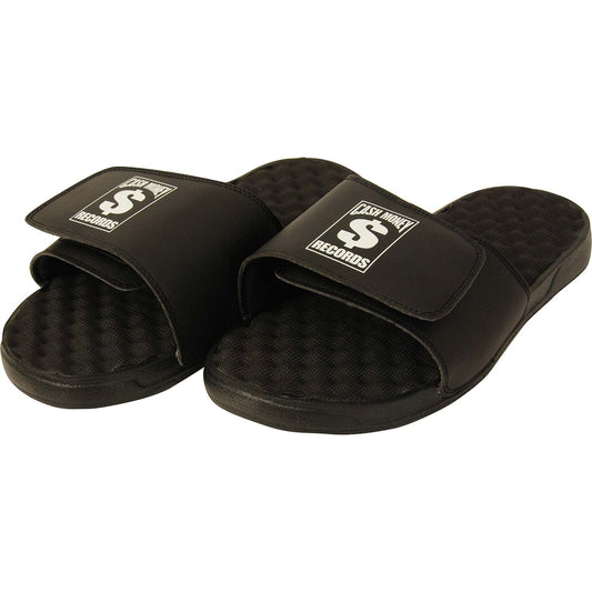 Cash Money Records CM Black Slides Sandals Flip Flops Front