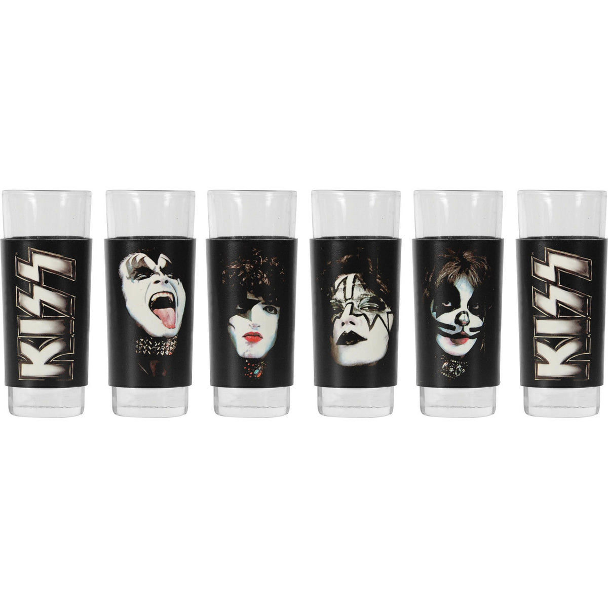 KISS Faces & Logo Shot Glass Set Front