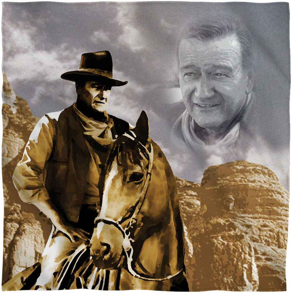 John Wayne Ride Em Cowboy 22x22 Bandana Front