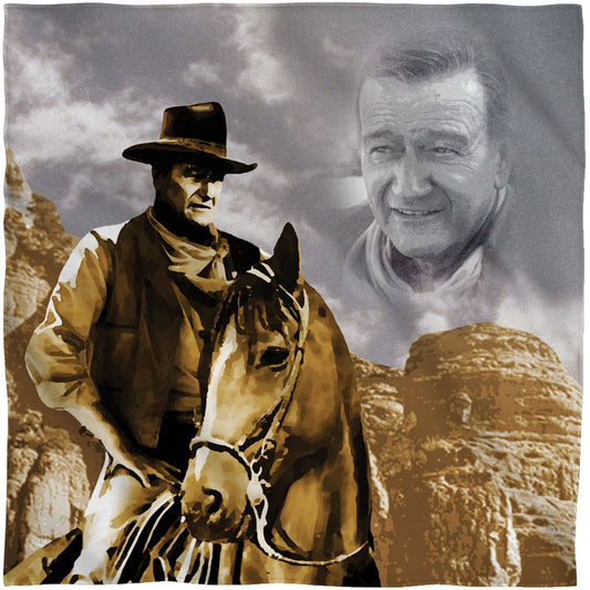 John Wayne Ride Em Cowboy 22x22 Bandana Front