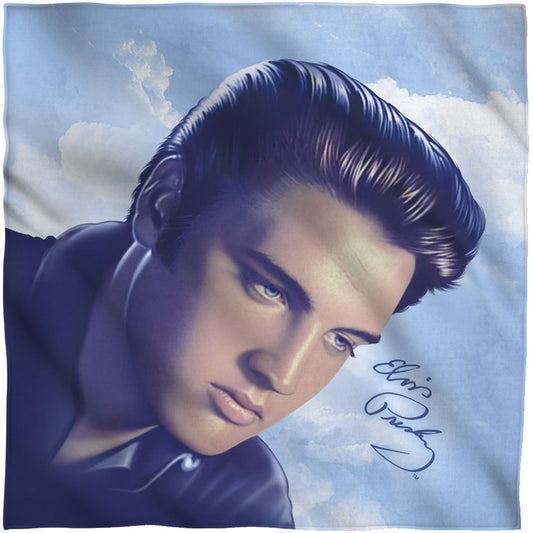 Elvis Presley Big Portrait 22x22 Bandana Front