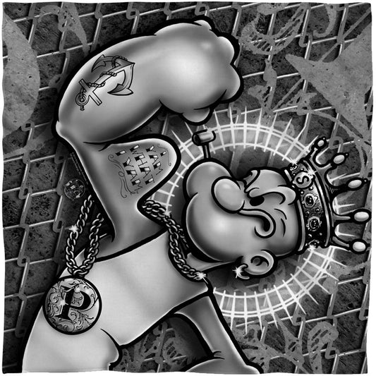 Popeye Spinach King 22x22 Bandana Front