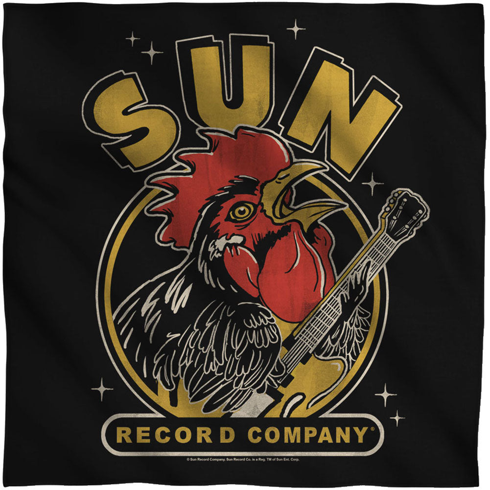 Sun Records Rocking Rooster 22x22 Bandana Front