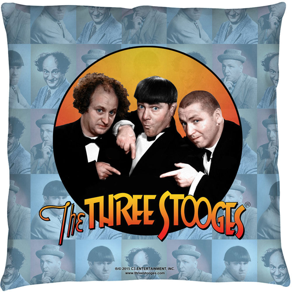 Three Stooges Portraits 16x16 Pillow