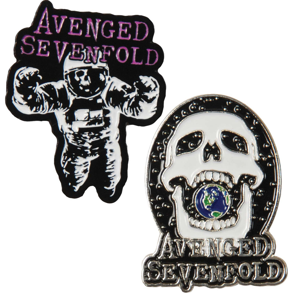 Avenged Sevenfold AVS A7X Pin Set Pewter Pin Badge Front