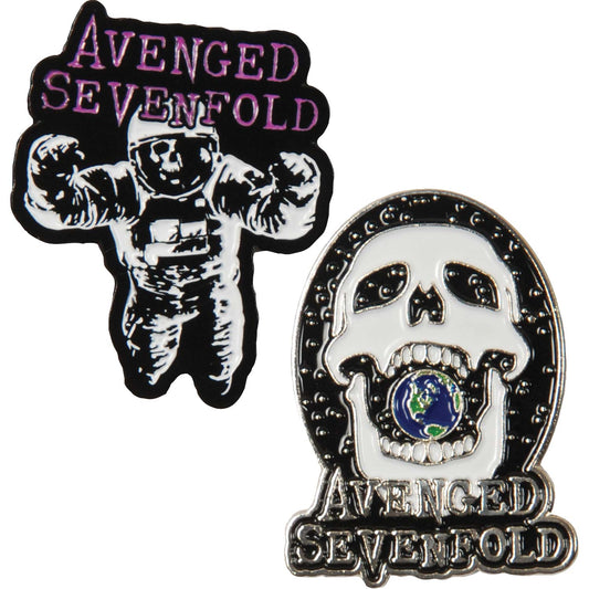 Avenged Sevenfold AVS A7X Pin Set Pewter Pin Badge Front
