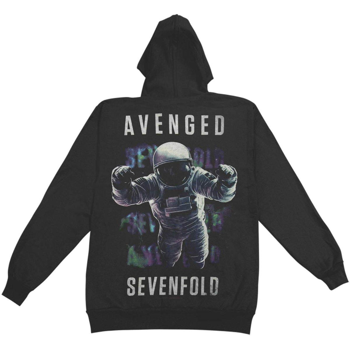 Avenged Sevenfold AVS Logo Space Zip Hoodie Zippered Hooded Sweatshirt Back