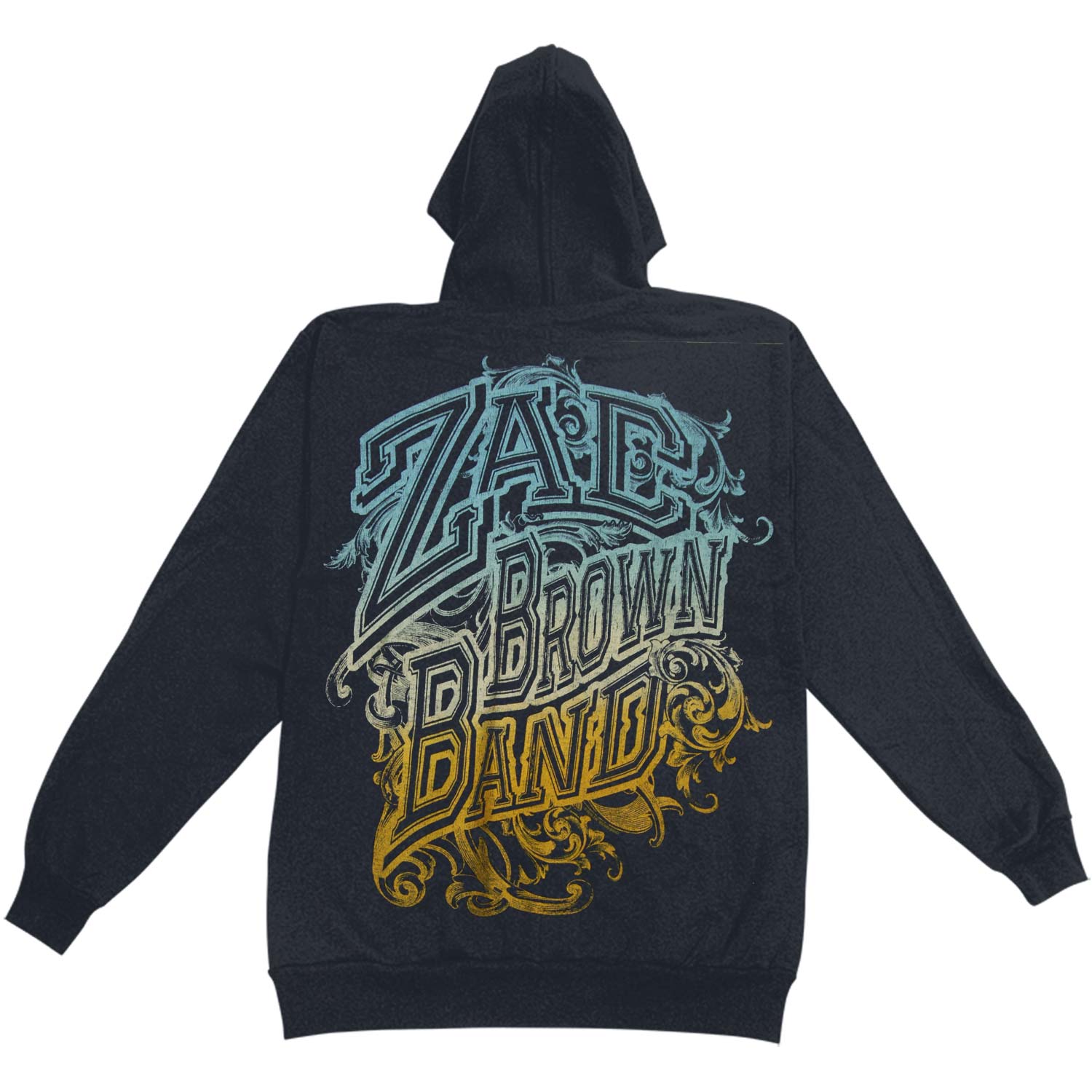 Zac Brown Band Logo Mens Zip Hoodie Zippered Hooded Sweatshirt Back