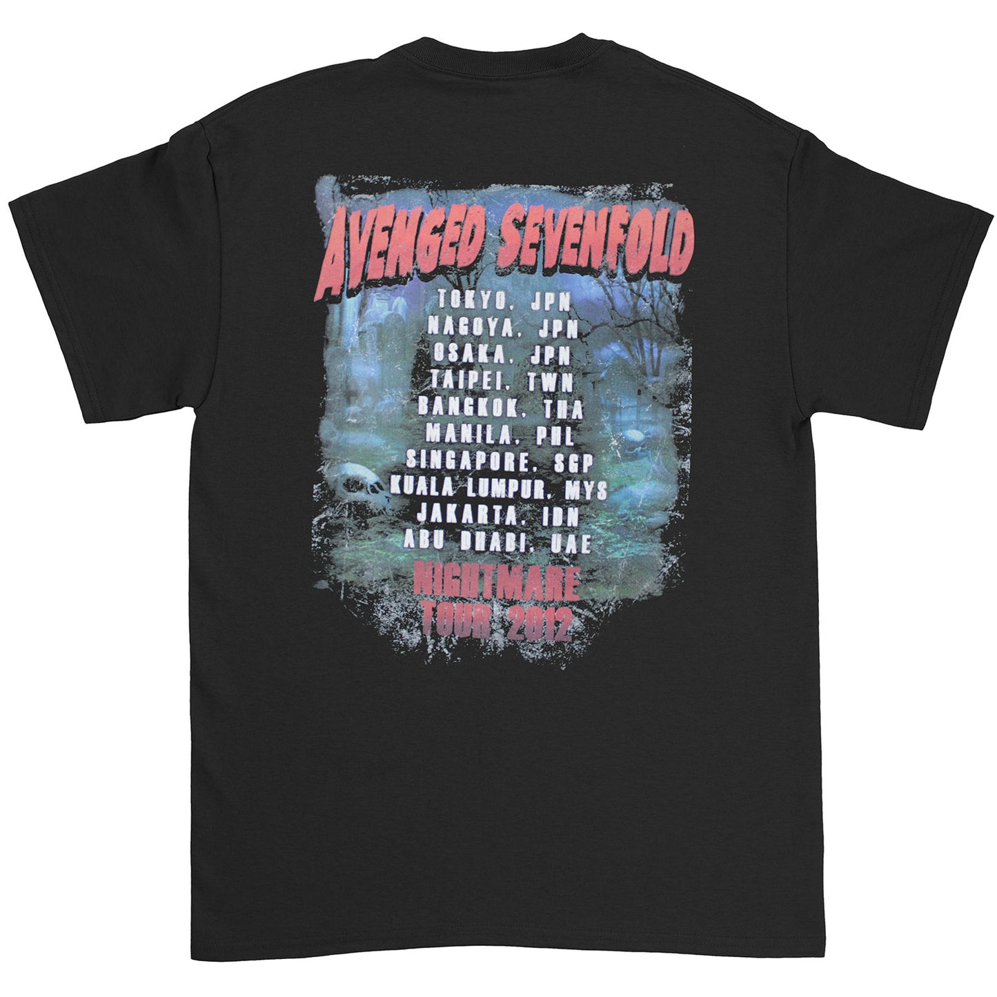 Avenged Sevenfold Buried Alive Tour 2012 Slim Fit T-shirt Back