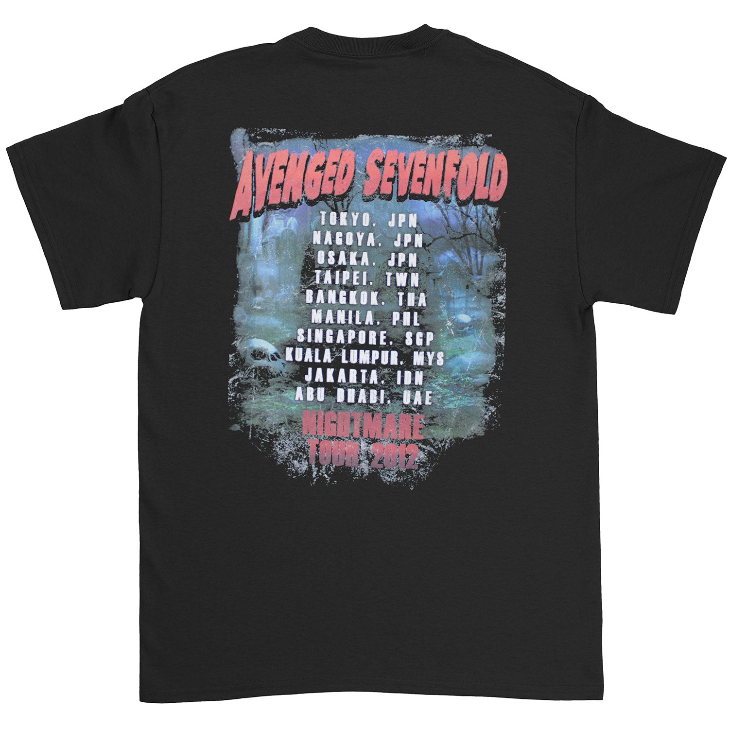 Avenged Sevenfold Buried Alive Tour 2012 Slim Fit T-shirt Back