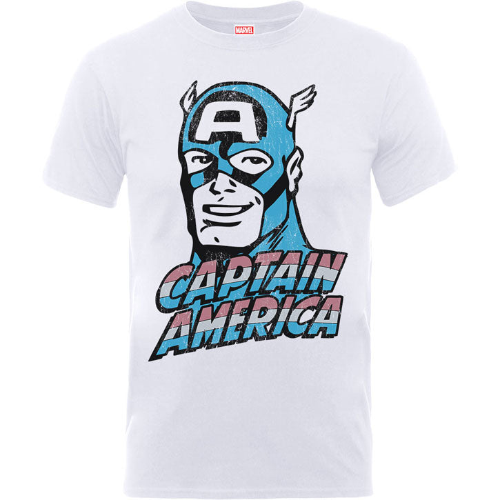Captain America Distressed Face Childrens T-shirt
