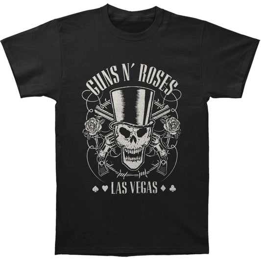 Guns N Roses Top Hat, Skull, & Pistols Slim Fit T-shirt Front