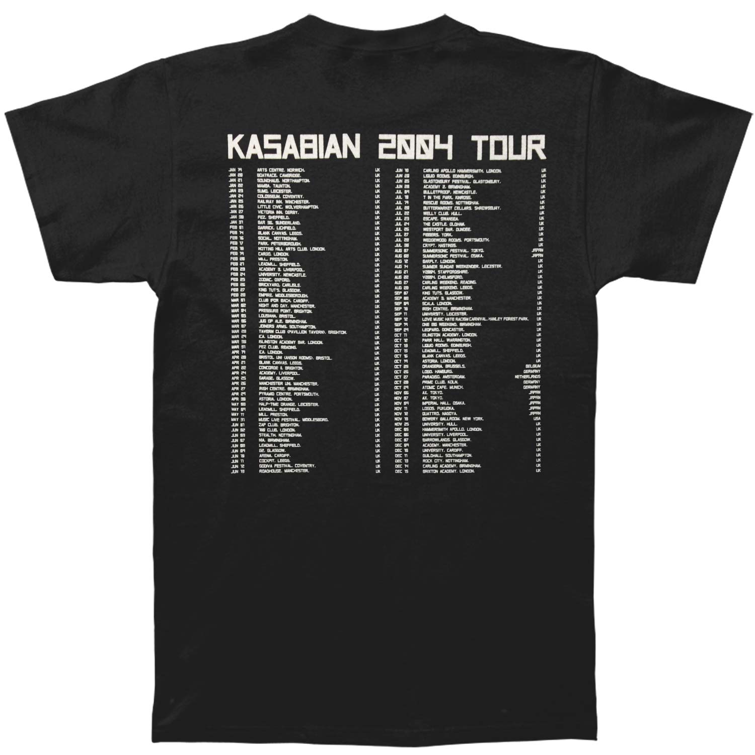 Kasabian Ultra Face 2004 Tour Slim Fit T-shirt Back