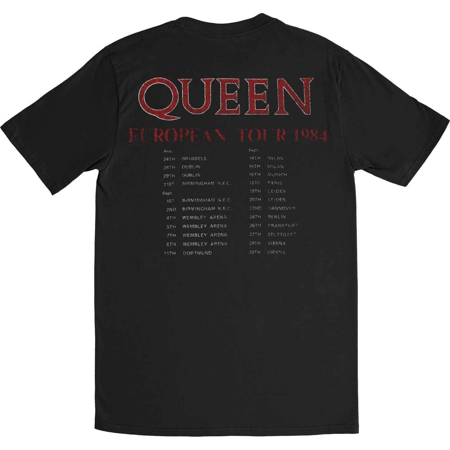 Queen European Tour 1984 Slim Fit T-shirt Back