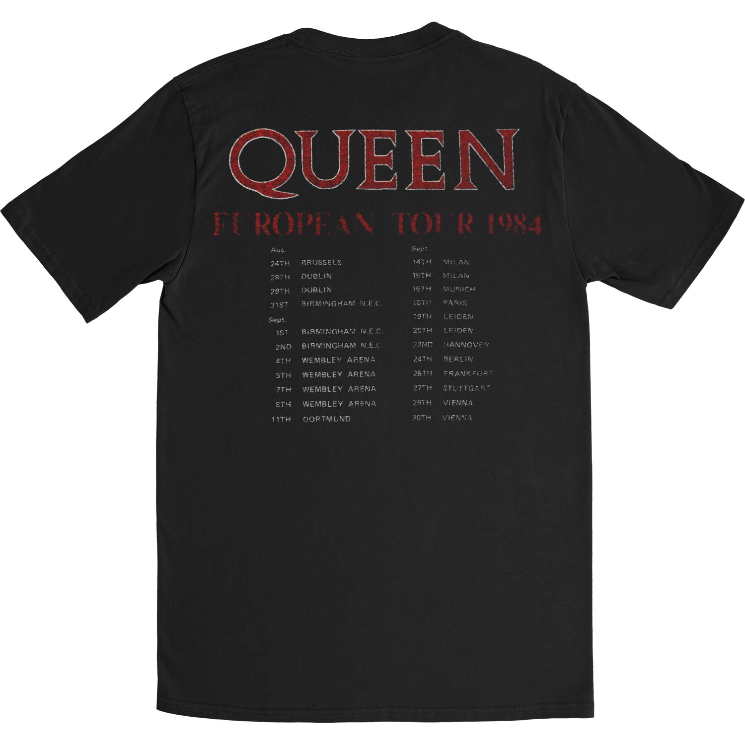 Queen European Tour 1984 Slim Fit T-shirt Back