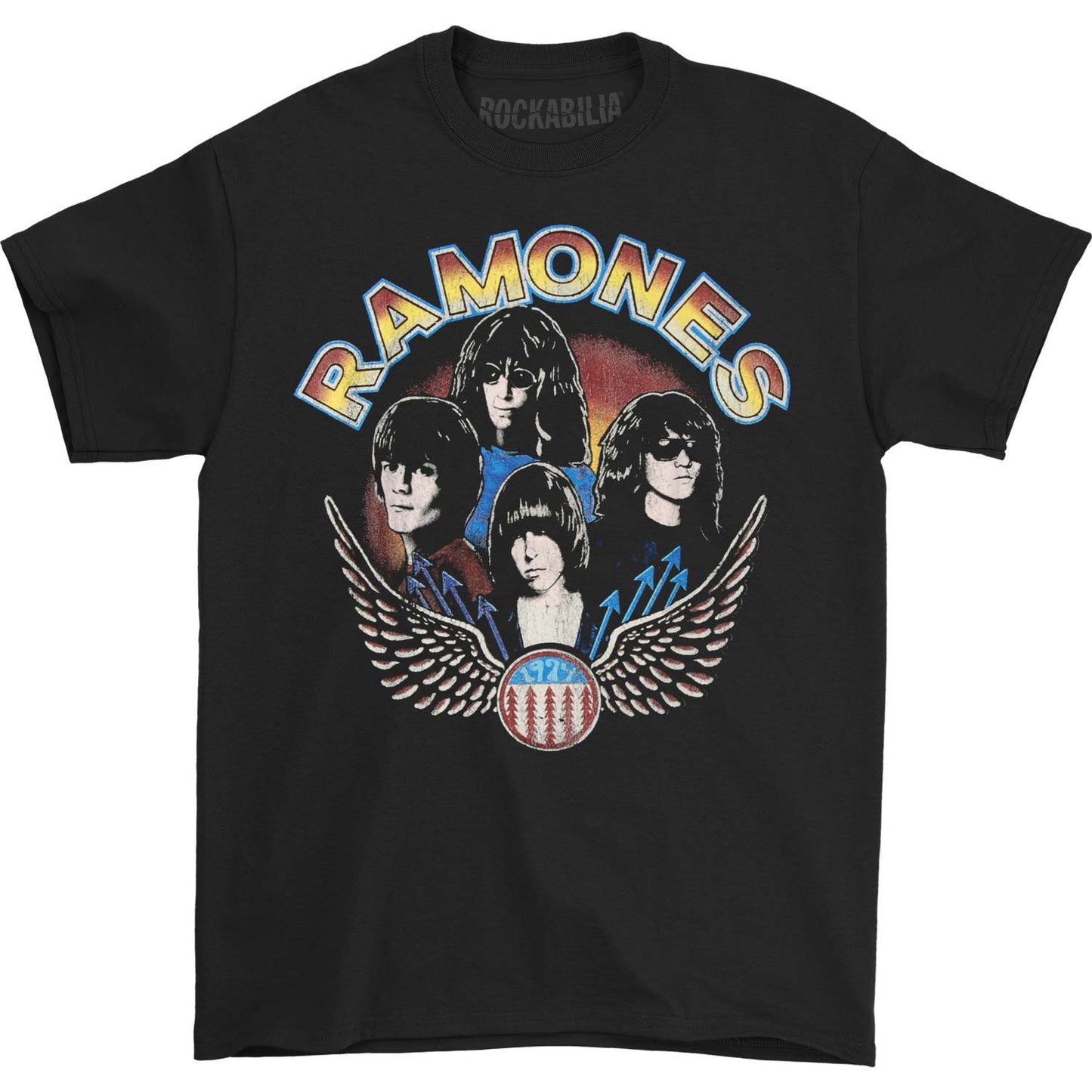 Ramones Vintage Wings Photo T-shirt Front