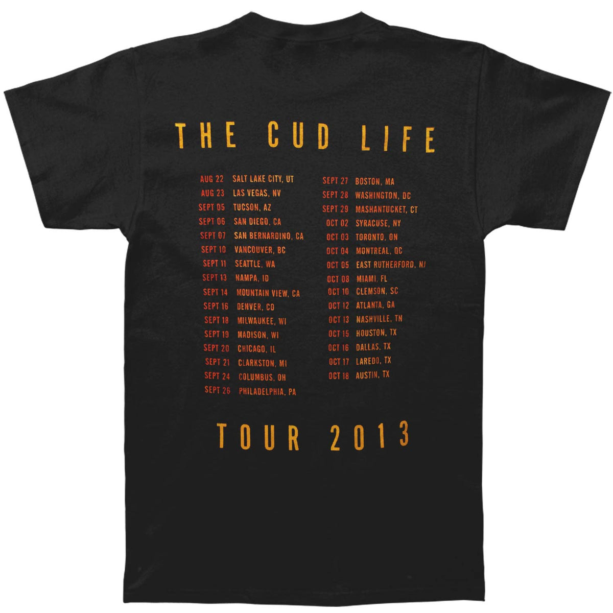 Kid Cudi Stars 2013 Tour T-shirt Back