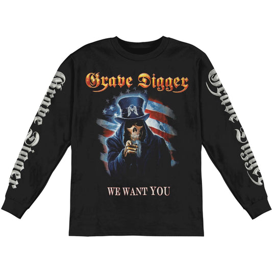 Grave Digger Uncle Sam 2016 Dates  Long Sleeve Front