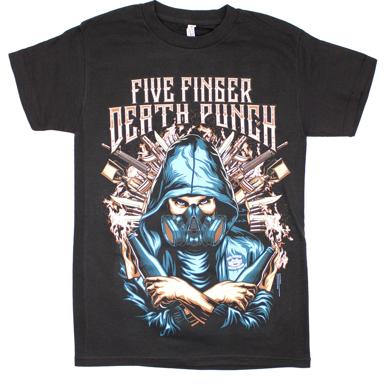 Five Finger Death Punch Ninja Gas Mask T-shirt Front