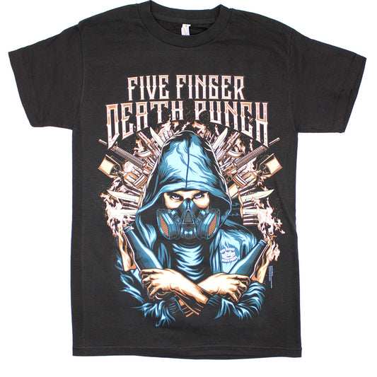 Five Finger Death Punch Ninja Gas Mask T-shirt Front