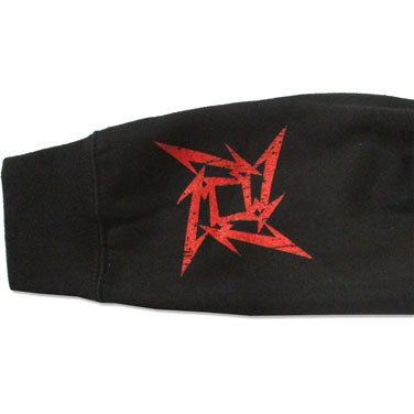 Metallica Classic Red Logo Zippered Hooded Sweatshirt Back