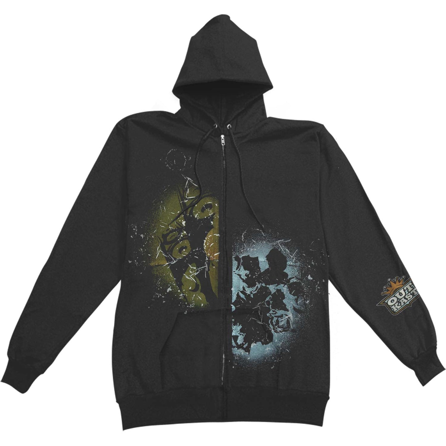 Outkast Mint Zippered Hooded Sweatshirt Front