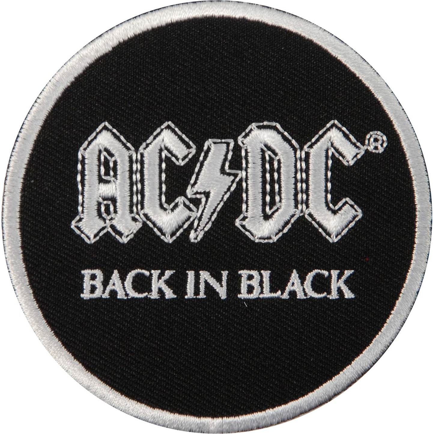 AC/DC Back in Black Embroidered Patch Front