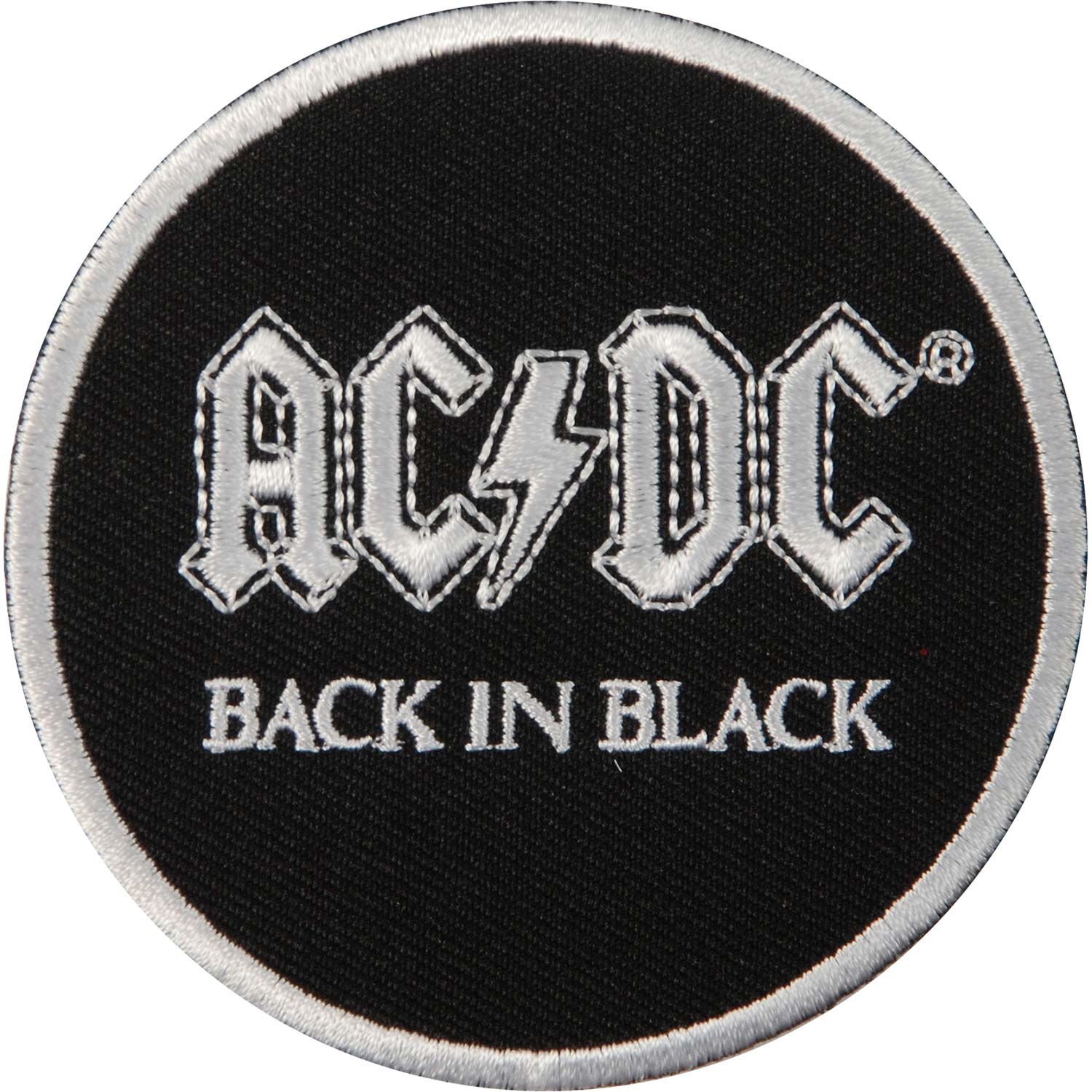 AC/DC Back in Black Embroidered Patch Front