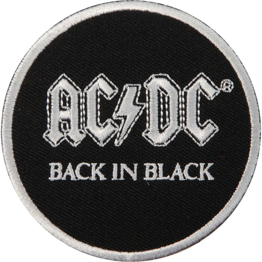 AC/DC Back in Black Embroidered Patch Front