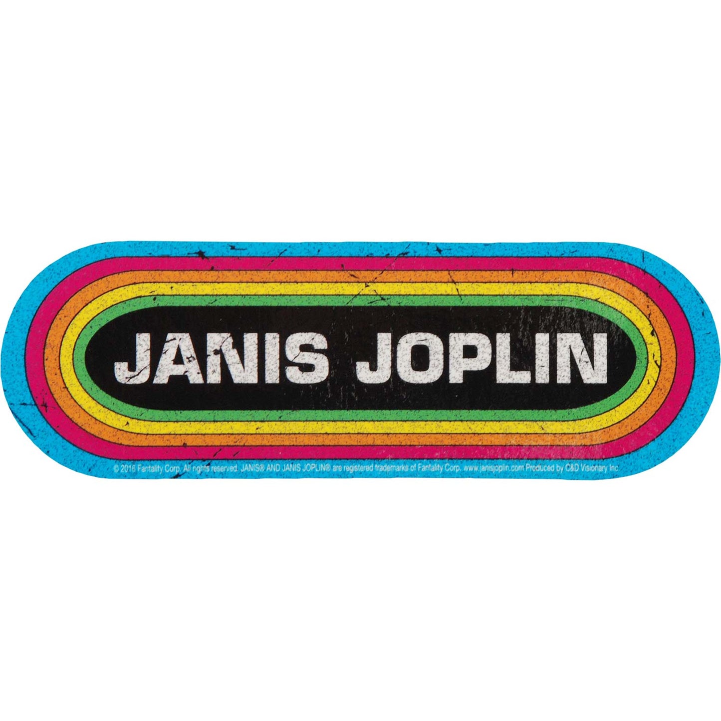 Janis Joplin KMET Distressed Sticker Front