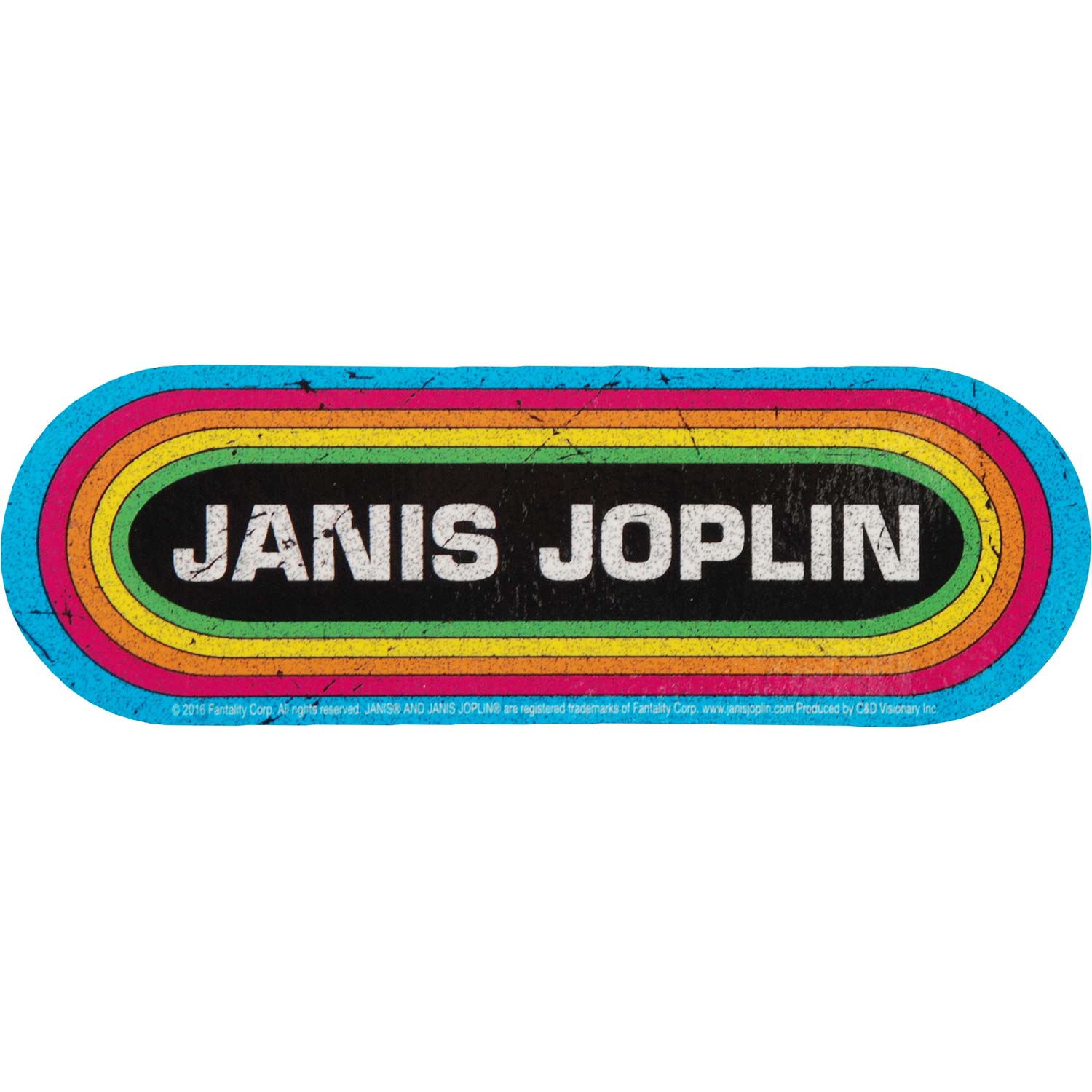 Janis Joplin KMET Distressed Sticker Front