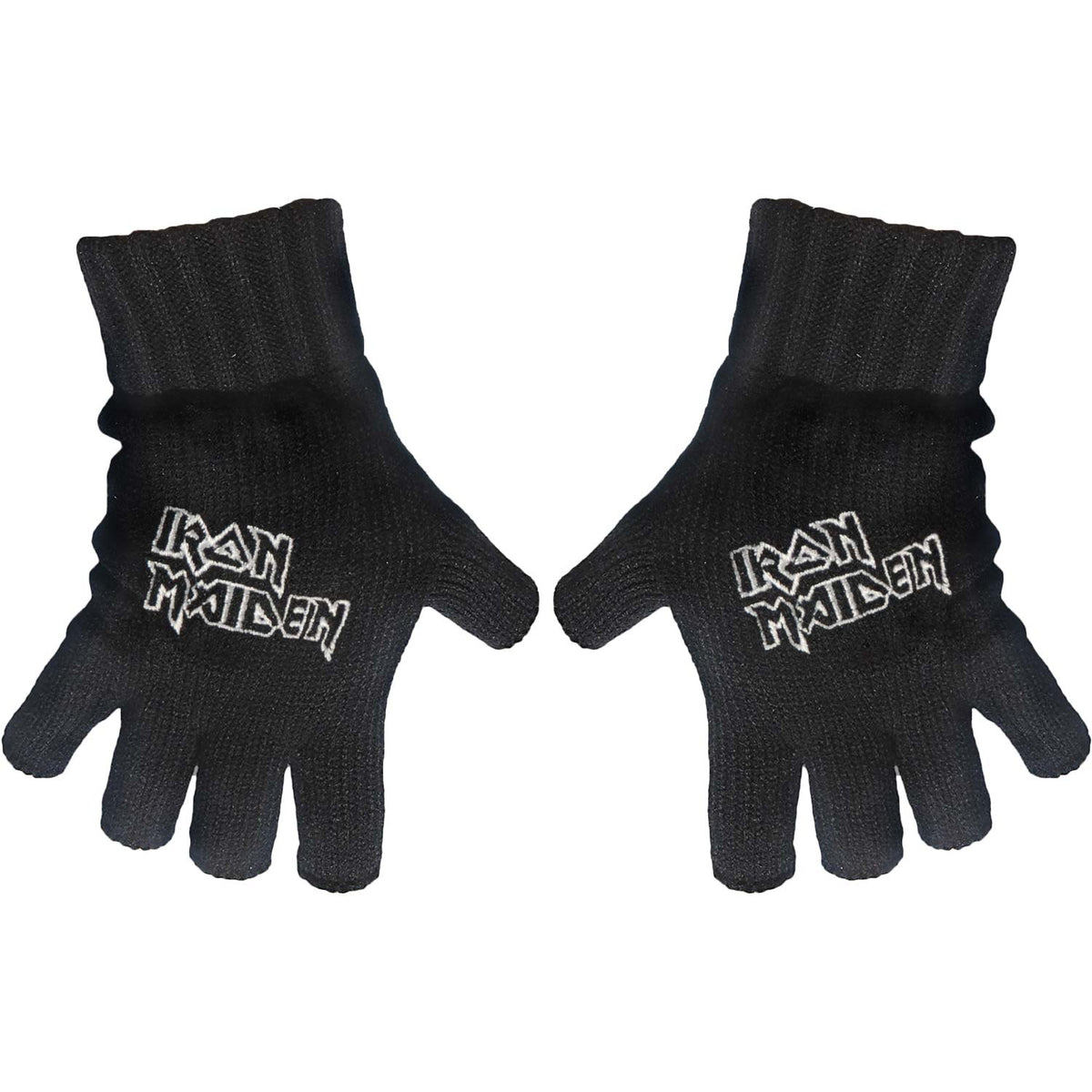 Iron Maiden Logo Knit Gloves Front