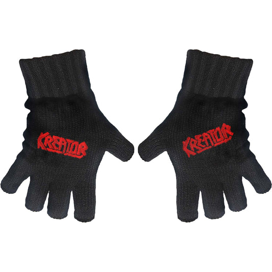 Kreator Logo Knit Gloves Front