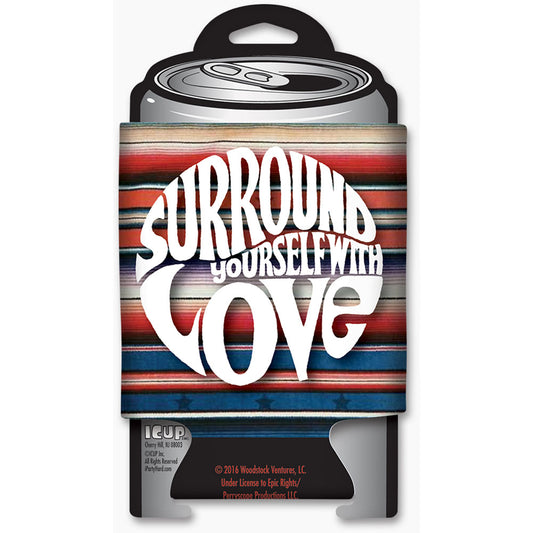 Woodstock Surround Yourself With Love Can Cooler Front