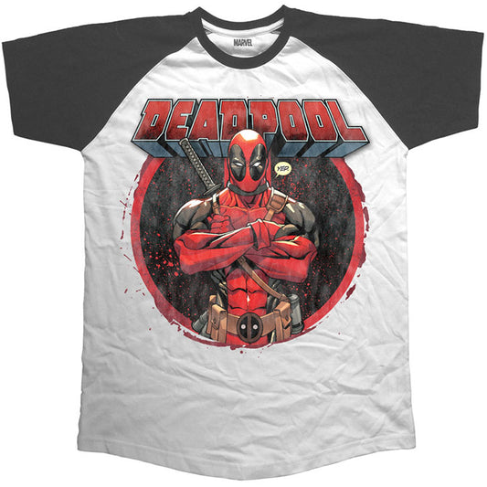 Deadpool Crossed Arms Baseball Jersey Front