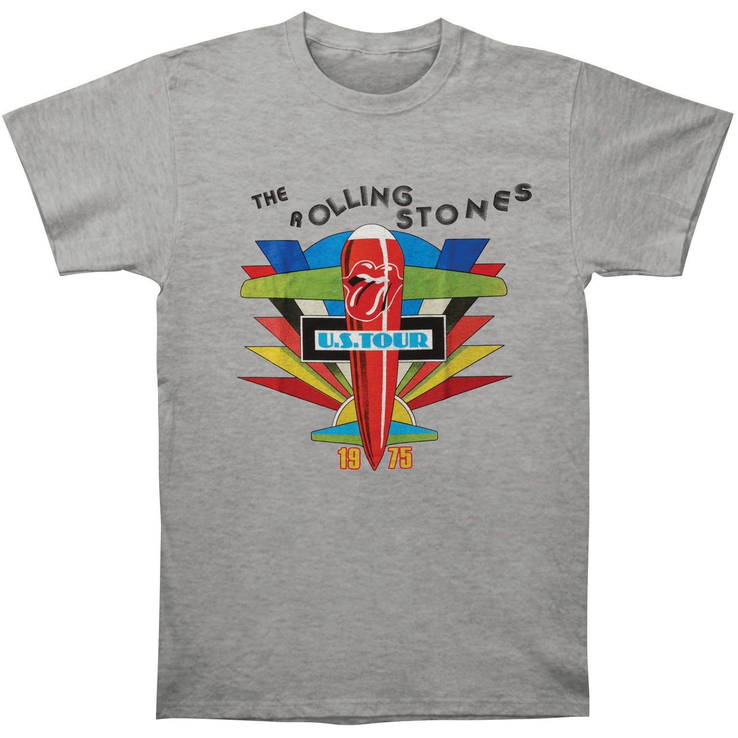 Rolling Stones Retro US Tour 1975 Slim Fit T-shirt Front