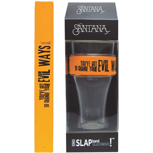 Santana Black Evil Ways Pint Glass Front