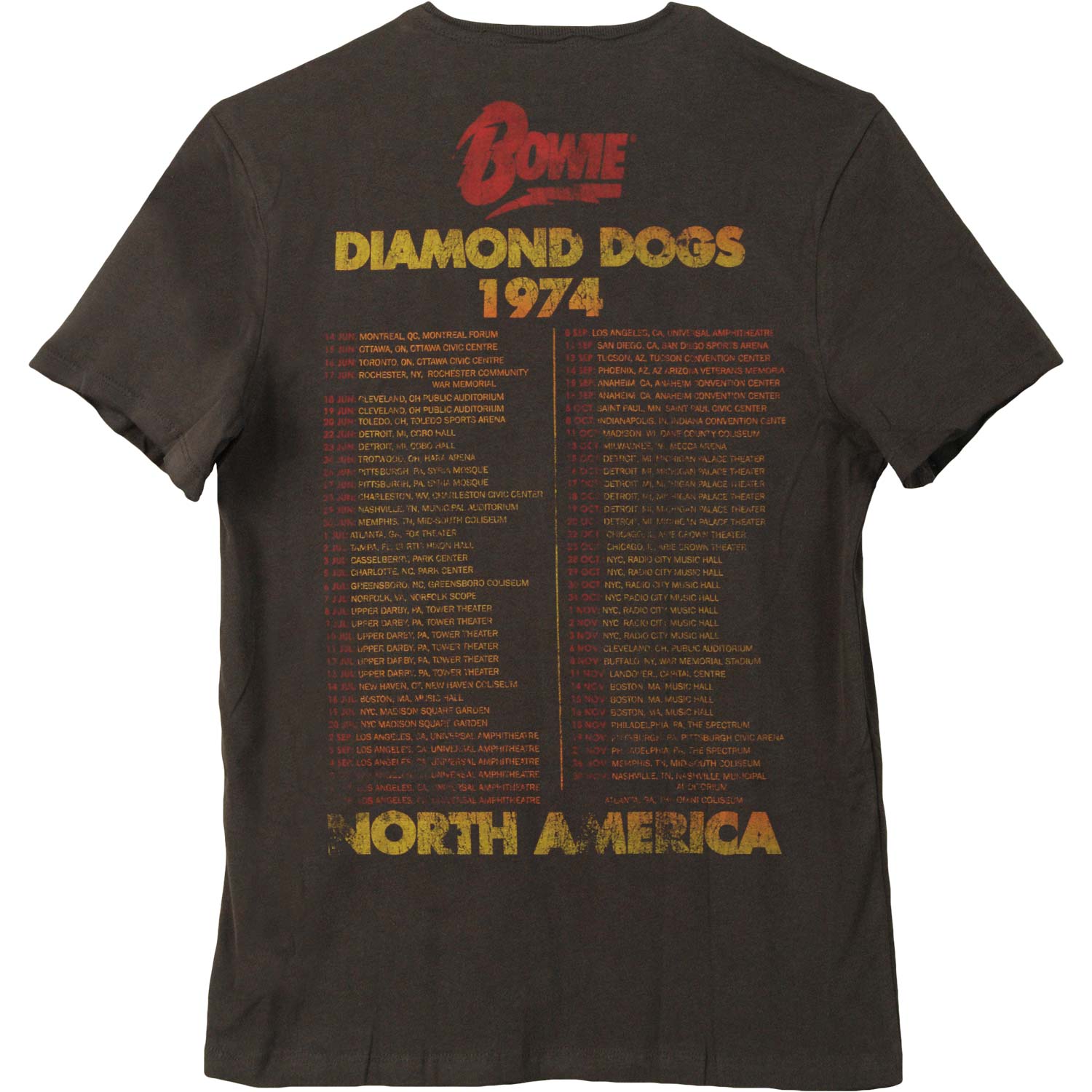 David Bowie Diamond Dogs Tour Slim Fit T-shirt Back