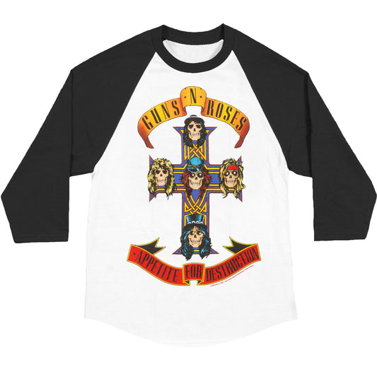 Guns N Roses Appetite Raglan Baseball Jersey Front
