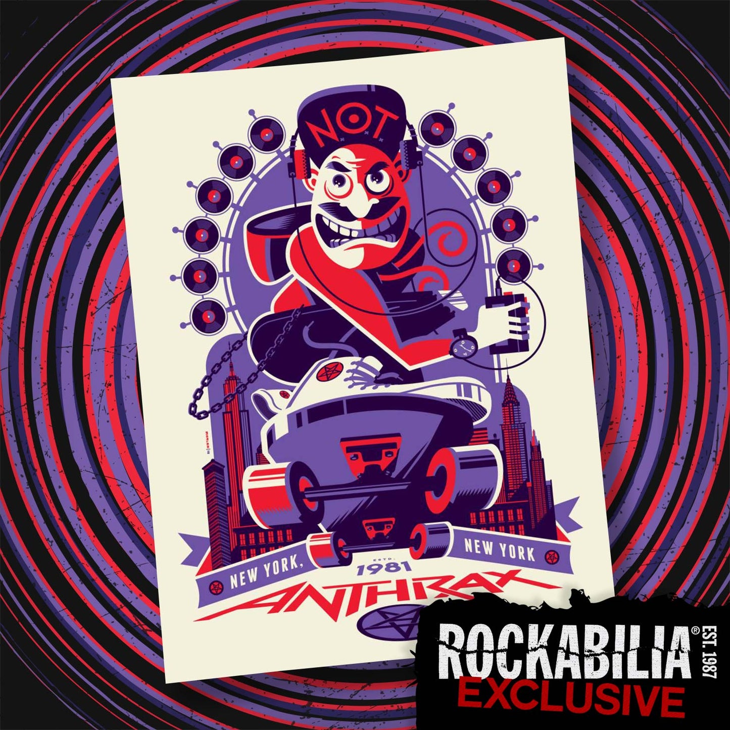 Anthrax New York, New York by Tom Whalen Limited Screenprint Back