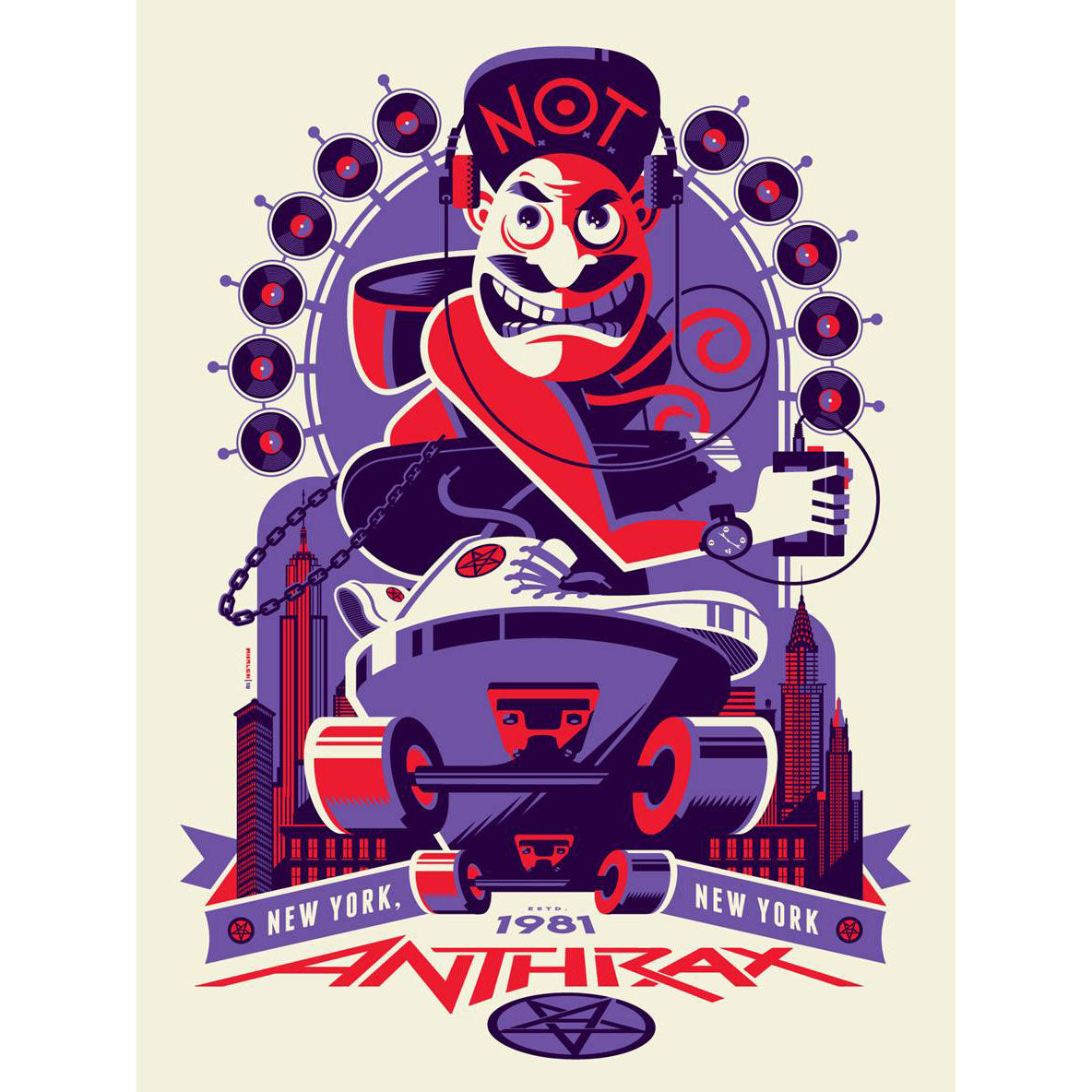 Anthrax New York, New York by Tom Whalen Limited Screenprint Front