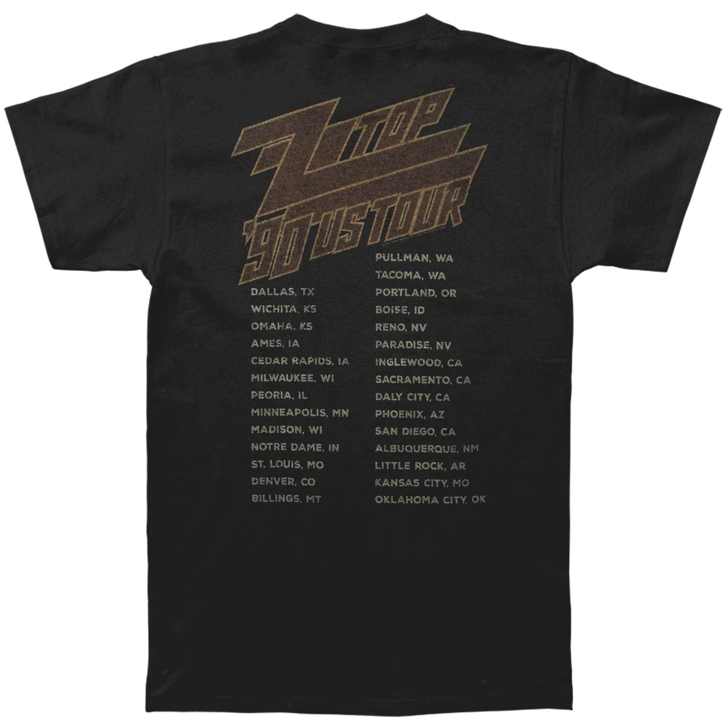 ZZ Top '90 Tour Slim Fit T-shirt Back